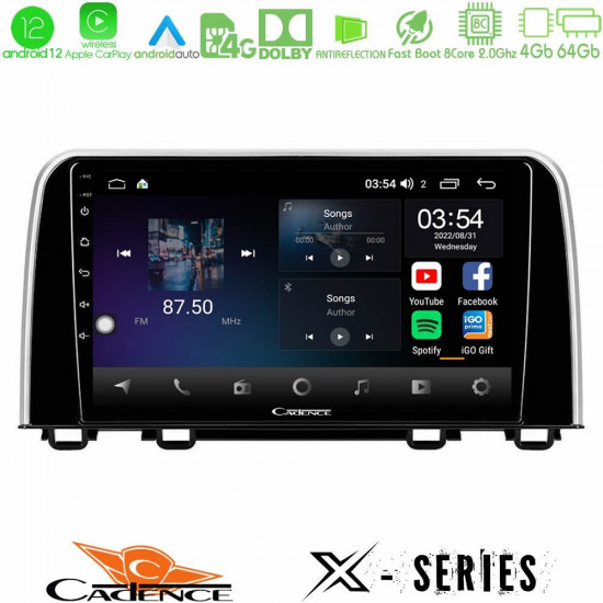 Cadence X Series Honda CR-V 2019-gt; 8core Android12 4+64GB Navigation Multimedia Tablet 10 Cadence X Series Honda CR-V 2019-gt; 8core Android12 4+64GB Navigation Multimedia Tablet 10