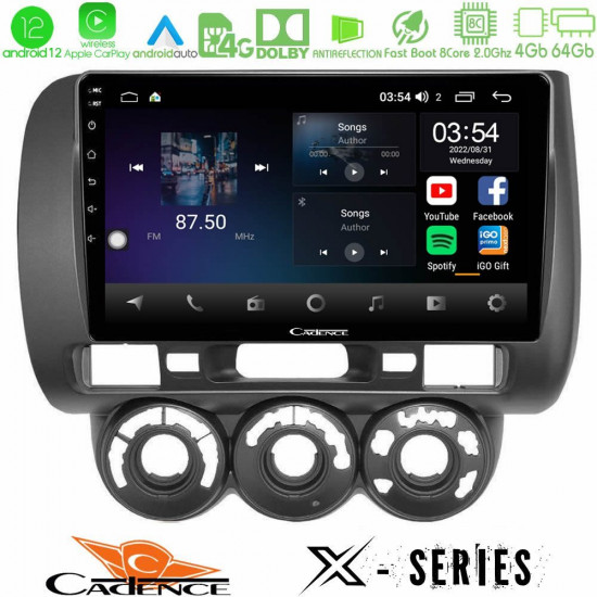 Cadence X Series Honda Jazz 2002-2008 (Manual A/C) 8core Android12 4+64GB Navigation Multimedia Tablet 9 Cadence X Series Honda Jazz 2002-2008 (Manual A/C) 8core Android12 4+64GB Navigation Multimedia Tablet 9