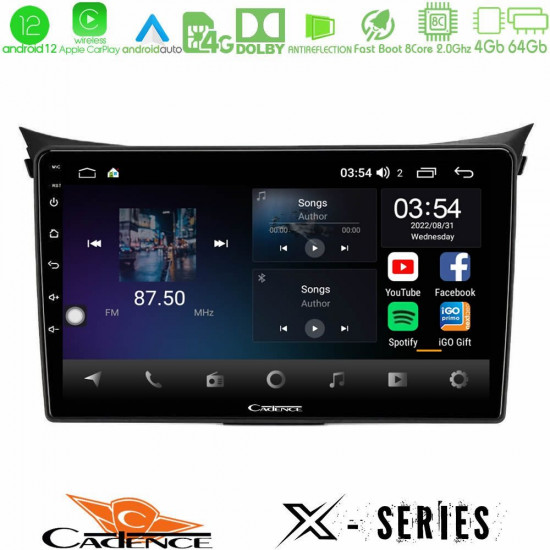 Cadence X Series Hyundai i30 2012-2017 8Core Android12 4+64GB Navigation Multimedia Tablet 9 Cadence X Series Hyundai i30 2012-2017 8Core Android12 4+64GB Navigation Multimedia Tablet 9