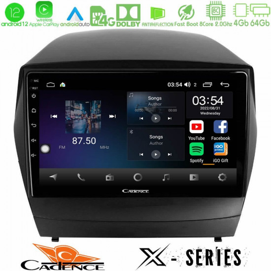 Cadence X Series Hyundai IX35 Auto A/C 8core Android12 4+64GB Navigation Multimedia Tablet 10 Cadence X Series Hyundai IX35 Auto A/C 8core Android12 4+64GB Navigation Multimedia Tablet 10
