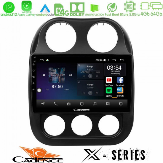 Cadence X Series Jeep Compass 2010-2016 8core Android12 4+64GB Navigation Multimedia Tablet 10 Cadence X Series Jeep Compass 2010-2016 8core Android12 4+64GB Navigation Multimedia Tablet 10
