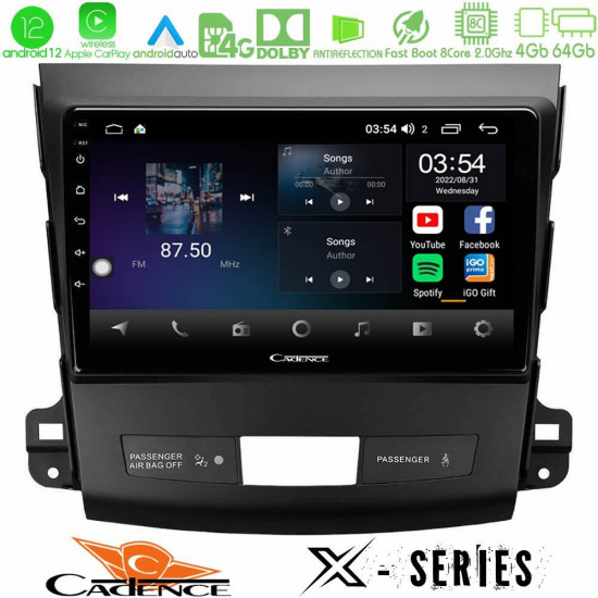 Cadence X Series Mitsubishi Outlander/Citroen C-Crosser/Peugeot 4007 8core Android12 4+64GB Navigation Multimedia Tablet 9 Cadence X Series Mitsubishi Outlander/Citroen C-Crosser/Peugeot 4007 8core Android12 4+64GB Navigation Multimedia Tablet 9