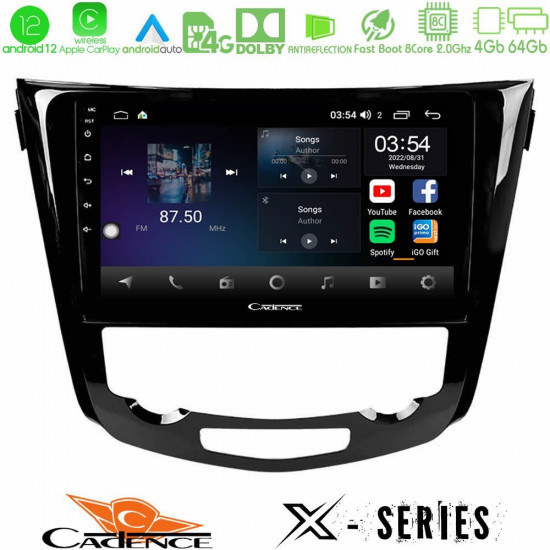 Cadence X Series Nissan Qashqai J11 (AUTO A/C) 8core Android12 4+64GB Navigation Multimedia Tablet 10 Cadence X Series Nissan Qashqai J11 (AUTO A/C) 8core Android12 4+64GB Navigation Multimedia Tablet 10