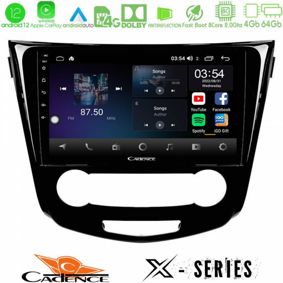 Cadence X Series Nissan Qashqai J11 (Manual A/C) 8core Android12 4+64GB Navigation Multimedia Tablet 10 Cadence X Series Nissan Qashqai J11 (Manual A/C) 8core Android12 4+64GB Navigation Multimedia Tablet 10