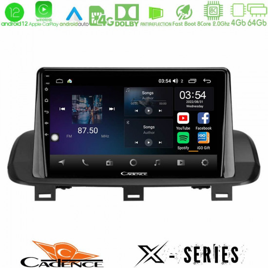 Cadence X Series Nissan Qashqai J12 -amp; X-Trail T33 8core Android12 4+64GB Navigation Multimedia Tablet 10