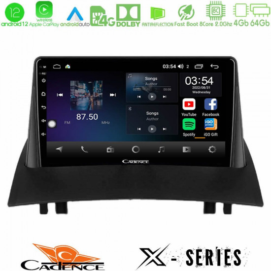 Cadence X Series Renault Megane 2 2002-2008 8Core Android12 4+64GB Navigation Multimedia Tablet 9 Cadence X Series Renault Megane 2 2002-2008 8Core Android12 4+64GB Navigation Multimedia Tablet 9