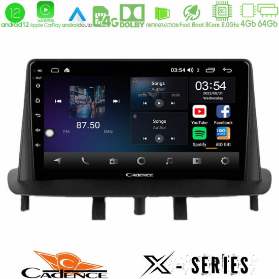 Cadence X Series Renault Megane 3 2009-2013 8Core Android12 4+64GB Navigation Multimedia Tablet 9 Cadence X Series Renault Megane 3 2009-2013 8Core Android12 4+64GB Navigation Multimedia Tablet 9