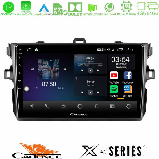 Cadence X Series Toyota Corolla 2007-2012 8core Android12 4+64GB Navigation Multimedia Tablet 9 Cadence X Series Toyota Corolla 2007-2012 8core Android12 4+64GB Navigation Multimedia Tablet 9