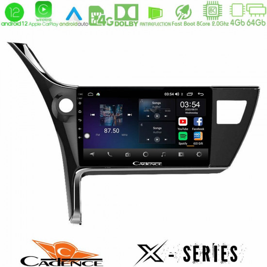 Cadence X Series Toyota Corolla 2017-2018 8core Android12 4+64GB Navigation Multimedia Tablet 10 Cadence X Series Toyota Corolla 2017-2018 8core Android12 4+64GB Navigation Multimedia Tablet 10