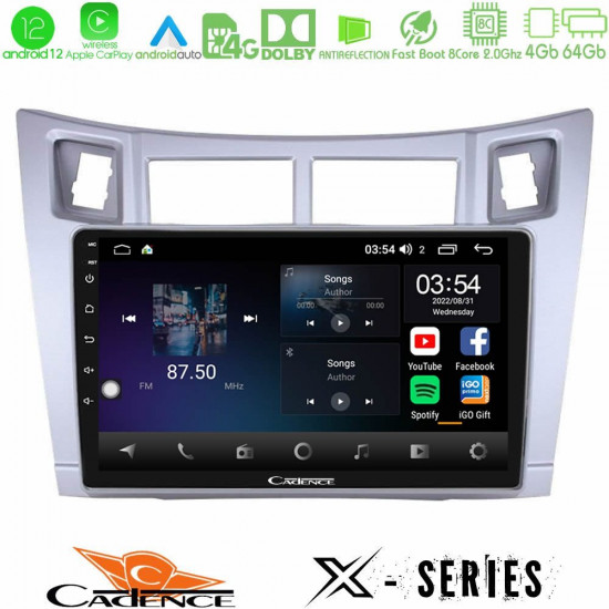 Cadence X Series Toyota Yaris 8core Android12 4+64GB Navigation Multimedia Tablet 9 (Ασημί Χρώμα) Cadence X Series Toyota Yaris 8core Android12 4+64GB Navigation Multimedia Tablet 9 (Ασημί Χρώμα)