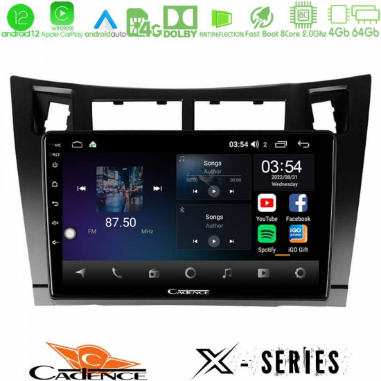 Cadence X Series Toyota Yaris 8core Android12 4+64GB Navigation Multimedia Tablet 9 (Μαύρο Χρώμα) Cadence X Series Toyota Yaris 8core Android12 4+64GB Navigation Multimedia Tablet 9 (Μαύρο Χρώμα)