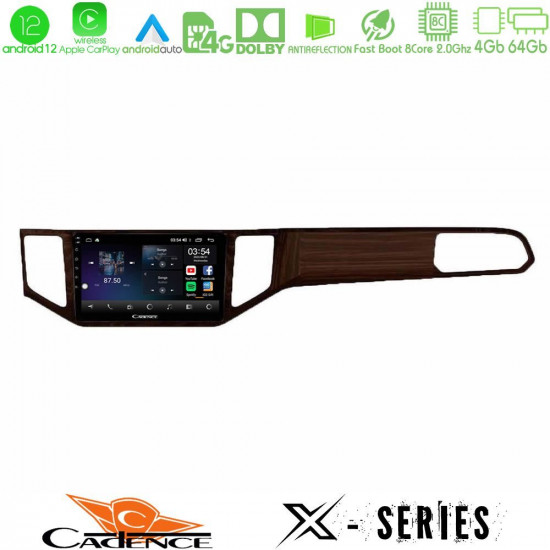 Cadence X Series VW Sportsvan 2014-2020 8core Android12 4+64GB Navigation Multimedia Tablet 9 (Ξύλινη απόχρωση)