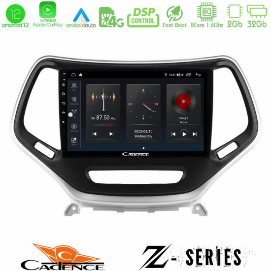 Cadence Z Series Jeep Cherokee 2014-2019 8core Android12 2+32GB Navigation Multimedia Tablet 9 (Ασημί Χρώμα)