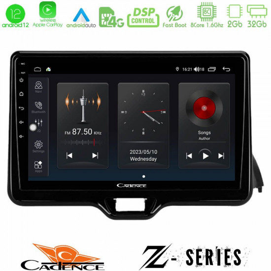 Cadence Z Series Toyota Yaris 2020-gt; 8Core Android12 2+32GB Navigation Multimedia Tablet 10