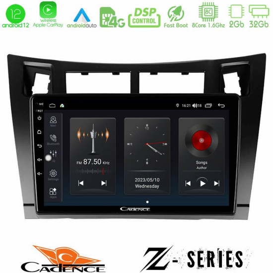 Cadence Z Series Toyota Yaris 8core Android12 2+32GB Navigation Multimedia Tablet 9 (Μαύρο Χρώμα)