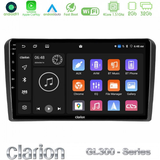 Clarion GL300 Series 4Core Android11 2+32GB Audi A3 8P Navigation Multimedia Tablet 9 Με Carplay -amp; Android Auto Clarion GL300 Series 4Core Android11 2+32GB Audi A3 8P Navigation Multimedia Tablet 9 Με Carplay -amp; Android Auto