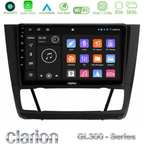 Clarion GL300 Series 4Core Android11 2+32GB BMW 1Series E81/E82/E87/E88 (AUTO A/C) Navigation Multimedia Tablet 9 Με Carplay -amp; Android Auto Clarion GL300 Series 4Core Android11 2+32GB BMW 1Series E81/E82/E87/E88 (AUTO A/C) Navigation Multimedia Tablet 9 Με Carplay -amp; Android Auto