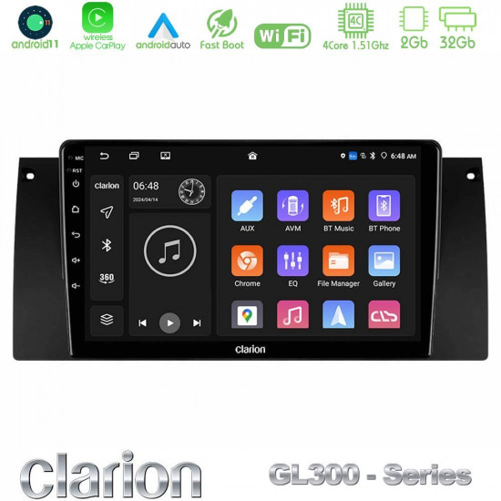 Clarion GL300 Series 4Core Android11 2+32GB BMW 5 Series (E39) / X5 (E53) Navigation Multimedia Tablet 9 Με Carplay -amp; Android Auto Clarion GL300 Series 4Core Android11 2+32GB BMW 5 Series (E39) / X5 (E53) Navigation Multimedia Tablet 9 Με Carplay -amp; Android Auto