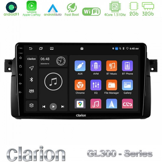 Clarion GL300 Series 4Core Android11 2+32GB BMW E46 Navigation Multimedia Tablet 9 Με Carplay -amp; Android Auto Clarion GL300 Series 4Core Android11 2+32GB BMW E46 Navigation Multimedia Tablet 9 Με Carplay -amp; Android Auto