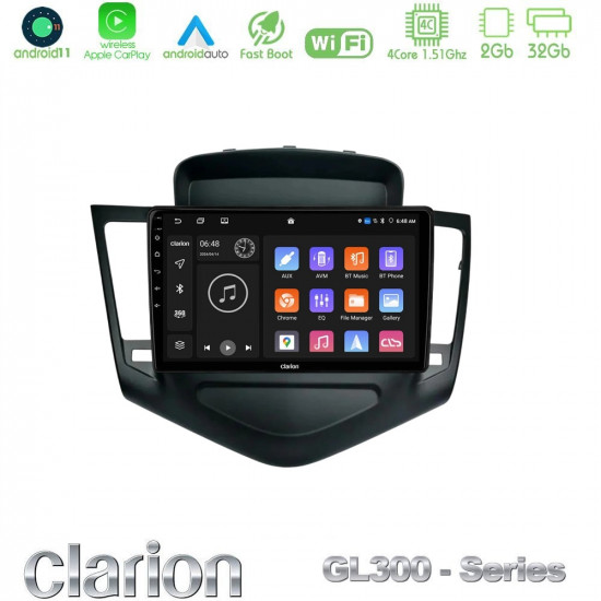 Clarion GL300 Series 4Core Android11 2+32GB Chevrolet Cruze 2009-2012 Navigation Multimedia Tablet 9 Με Carplay -amp; Android Auto Clarion GL300 Series 4Core Android11 2+32GB Chevrolet Cruze 2009-2012 Navigation Multimedia Tablet 9 Με Carplay -amp; Android Auto