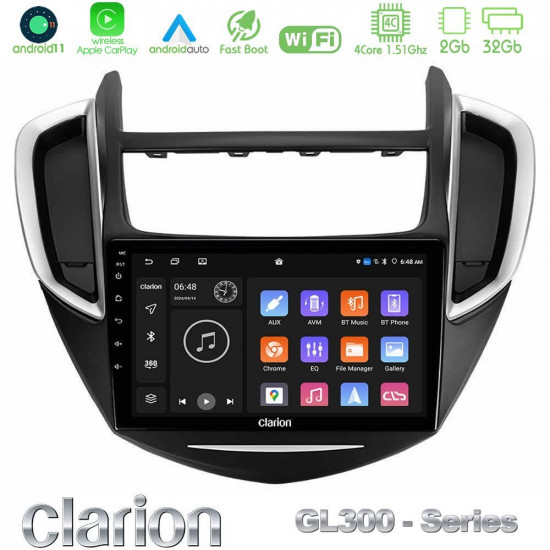 Clarion GL300 Series 4Core Android11 2+32GB Chevrolet Trax 2013-2020 Navigation Multimedia Tablet 9 Με Carplay -amp; Android Auto Clarion GL300 Series 4Core Android11 2+32GB Chevrolet Trax 2013-2020 Navigation Multimedia Tablet 9 Με Carplay -amp; Android Auto