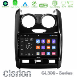 Clarion GL300 Series 4Core Android11 2+32GB Dacia Duster 2014-2018 Navigation Multimedia Tablet 9 Με Carplay -amp; Android Auto