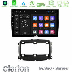 Clarion GL300 Series 4Core Android11 2+32GB  Fiat 500 2016-gt; Navigation Multimedia Tablet 9 Με Carplay -amp; Android Auto