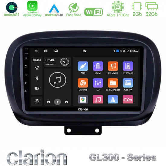 Clarion GL300 Series 4Core Android11 2+32GB Fiat 500X Navigation Multimedia Tablet 9 Με Carplay -amp; Android Auto Clarion GL300 Series 4Core Android11 2+32GB Fiat 500X Navigation Multimedia Tablet 9 Με Carplay -amp; Android Auto