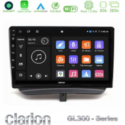Clarion GL300 Series 4Core Android11 2+32GB Ford Courier 2015-2023 Navigation Multimedia Tablet 9 Με Carplay -amp; Android Auto