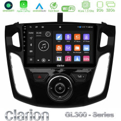 Clarion GL300 Series 4Core Android11 2+32GB Ford Focus 2012-2018 Navigation Multimedia Tablet 9 Με Carplay -amp; Android Auto