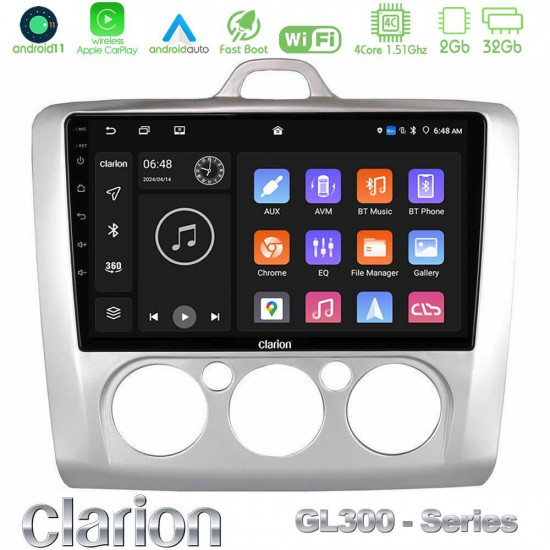 Clarion GL300 Series 4Core Android11 2+32GB Ford Focus Manual AC Navigation Multimedia Tablet 9 Με Carplay -amp; Android Auto Clarion GL300 Series 4Core Android11 2+32GB Ford Focus Manual AC Navigation Multimedia Tablet 9 Με Carplay -amp; Android Auto