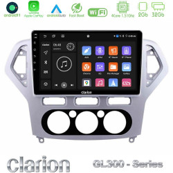 Clarion GL300 Series 4Core Android11 2+32GB Ford Mondeo 2007-2010 Manual A/C Navigation Multimedia Tablet 10 Με Carplay -amp; Android Auto
