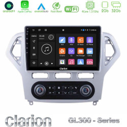 Clarion GL300 Series 4Core Android11 2+32GB Ford Mondeo 2007-2011 (Auto A/C) Navigation Multimedia Tablet 10 Με Carplay -amp; Android Auto