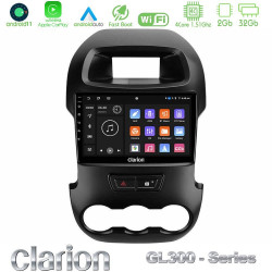 Clarion GL300 Series 4Core Android11 2+32GB Ford Ranger 2012-2016 Navigation Multimedia Tablet 9 Με Carplay -amp; Android Auto