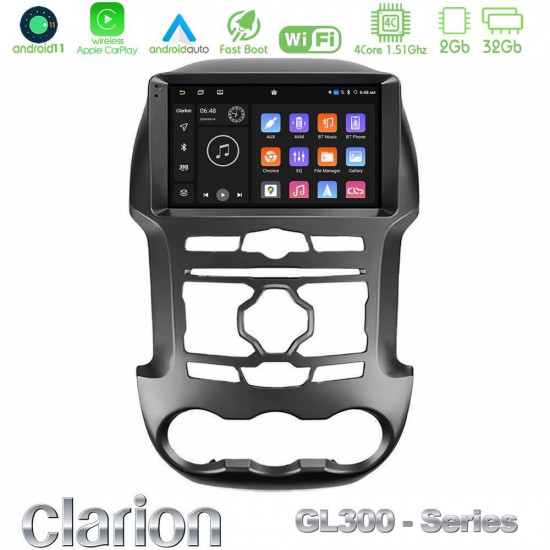 Clarion GL300 Series 4Core Android11 2+32GB Ford Ranger 2012-2016 Navigation Multimedia Tablet 9 Με Carplay -amp; Android Auto Clarion GL300 Series 4Core Android11 2+32GB Ford Ranger 2012-2016 Navigation Multimedia Tablet 9 Με Carplay -amp; Android Auto