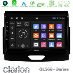 Clarion GL300 Series 4Core Android11 2+32GB Ford Ranger 2017-2022 Navigation Multimedia Tablet 9 Με Carplay -amp; Android Auto