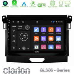 Clarion GL300 Series 4Core Android11 2+32GB Ford Ranger 2017-2022 Navigation Multimedia Tablet 9 Με Carplay -amp; Android Auto