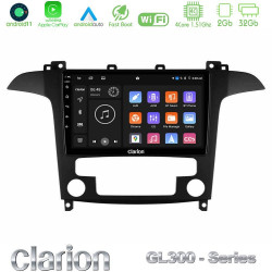 Clarion GL300 Series 4Core Android11 2+32GB Ford S-Max 2006-2012 Navigation Multimedia Tablet 9 Με Carplay -amp; Android Auto