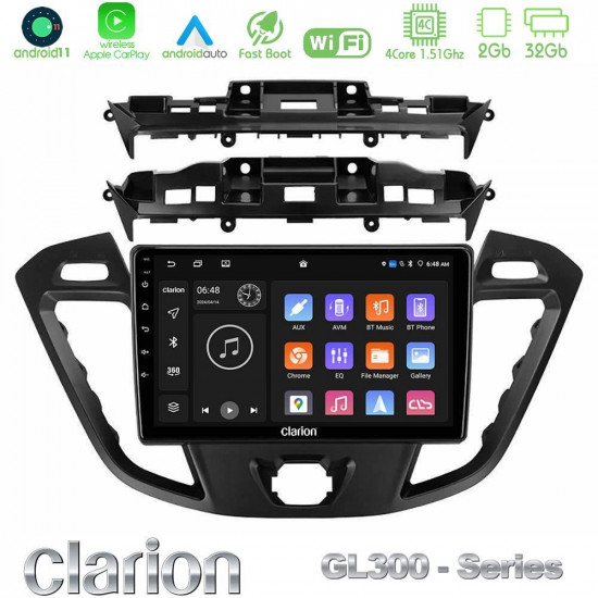 Clarion GL300 Series 4Core Android11 2+32GB Ford Transit Custom/Tourneo Custom Navigation Multimedia Tablet 9 Με Carplay -amp; Android Auto Clarion GL300 Series 4Core Android11 2+32GB Ford Transit Custom/Tourneo Custom Navigation Multimedia Tablet 9 Με Carplay -amp; Android Auto