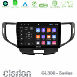 Clarion GL300 Series 4Core Android11 2+32GB Honda Accord 2008-2015 Navigation Multimedia Tablet 9 Με Carplay -amp; Android Auto