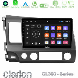 Clarion GL300 Series 4Core Android11 2+32GB Honda Civic 2006-2011 Navigation Multimedia Tablet 9 Με Carplay -amp; Android Auto