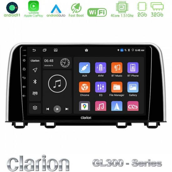 Clarion GL300 Series 4Core Android11 2+32GB Honda CR-V 2019-gt; Navigation Multimedia Tablet 10 Με Carplay -amp; Android Auto