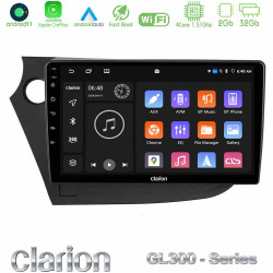 Clarion GL300 Series 4Core Android11 2+32GB Honda Insight 2009-2015 Navigation Multimedia Tablet 9 Με Carplay -amp; Android Auto