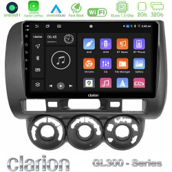 Clarion GL300 Series 4Core Android11 2+32GB Honda Jazz 2002-2008 (Manual A/C) Navigation Multimedia Tablet 9 Με Carplay -amp; Android Auto