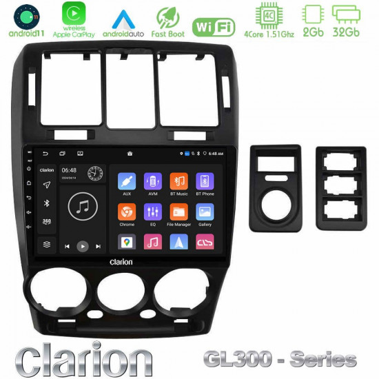 Clarion GL300 Series 4Core Android11 2+32GB Hyundai Getz 2002-2009 Navigation Multimedia Tablet 9 Με Carplay -amp; Android Auto Clarion GL300 Series 4Core Android11 2+32GB Hyundai Getz 2002-2009 Navigation Multimedia Tablet 9 Με Carplay -amp; Android Auto