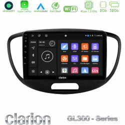 Clarion GL300 Series 4Core Android11 2+32GB Hyundai i10 2008-2014 Navigation Multimedia Tablet 9 Με Carplay -amp; Android Auto