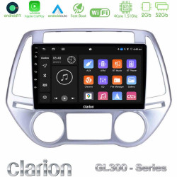 Clarion GL300 Series 4Core Android11 2+32GB Hyundai i20 2012-2014 Navigation Multimedia Tablet 9 Με Carplay -amp; Android Auto