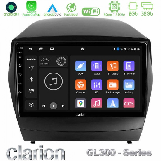 Clarion GL300 Series 4Core Android11 2+32GB Hyundai IX35 Auto A/C Navigation Multimedia Tablet 9 Με Carplay -amp; Android Auto Clarion GL300 Series 4Core Android11 2+32GB Hyundai IX35 Auto A/C Navigation Multimedia Tablet 9 Με Carplay -amp; Android Auto