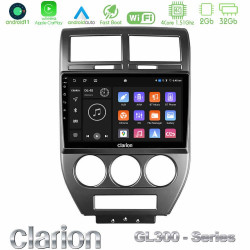 Clarion GL300 Series 4Core Android11 2+32GB Jeep Compass/Patriot 2007-2008 Navigation Multimedia Tablet 10 Με Carplay -amp; Android Auto