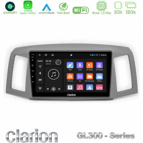 Clarion GL300 Series 4Core Android11 2+32GB Jeep Grand Cherokee 2005-2007 Navigation Multimedia Tablet 10 Με Carplay -amp; Android Auto Clarion GL300 Series 4Core Android11 2+32GB Jeep Grand Cherokee 2005-2007 Navigation Multimedia Tablet 10 Με Carplay -amp; Android Auto